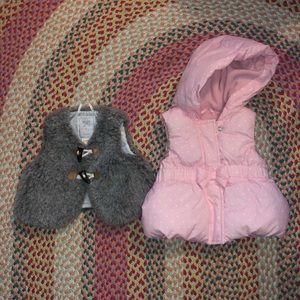 Two girl winter vests